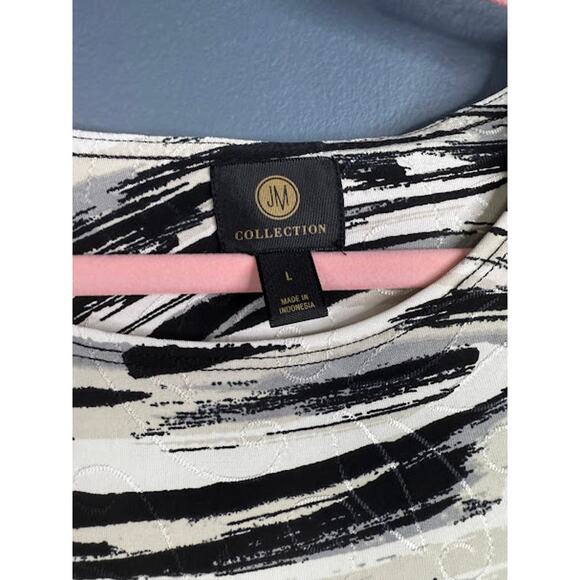 JM Collection Top Women's Size Large Art to Wear Brush Strokes Abstract Textured - Picture 4 of 7